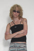 SPIRAL BUTTON THREE STRAP CAMISOLE -BLACK-